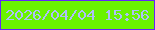 文字の大きさ：4、枠の色：6425f9、背景の色：6af301、文字の色：adbff9 無料ブログパーツのブログ時計