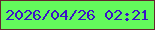 文字の大きさ：5、枠の色：64262e、背景の色：63fa5c、文字の色：3b13c8 無料ブログパーツのブログ時計