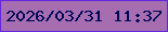 文字の大きさ：4、枠の色：6426dd、背景の色：a66eb1、文字の色：010656 無料ブログパーツのブログ時計