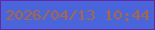 文字の大きさ：4、枠の色：6428a0、背景の色：4965dc、文字の色：b0663d 無料ブログパーツのブログ時計
