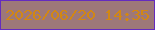 文字の大きさ：1、枠の色：642bbf、背景の色：9d7879、文字の色：d28713 無料ブログパーツのブログ時計