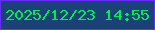 文字の大きさ：1、枠の色：642cfd、背景の色：1b4276、文字の色：01ed54 無料ブログパーツのブログ時計