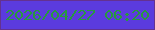 文字の大きさ：4、枠の色：643191、背景の色：5b3bde、文字の色：289840 無料ブログパーツのブログ時計
