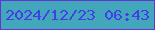 文字の大きさ：3、枠の色：6431d7、背景の色：43a7bc、文字の色：443dec 無料ブログパーツのブログ時計