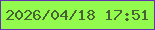 文字の大きさ：5、枠の色：6432b3、背景の色：93fa4e、文字の色：476233 無料ブログパーツのブログ時計