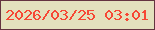 文字の大きさ：3、枠の色：643440、背景の色：e3e1bd、文字の色：f64835 無料ブログパーツのブログ時計