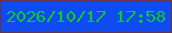 文字の大きさ：3、枠の色：643449、背景の色：104af1、文字の色：0dcb24 無料ブログパーツのブログ時計