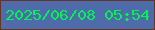 文字の大きさ：5、枠の色：643525、背景の色：4e6baa、文字の色：02f454 無料ブログパーツのブログ時計