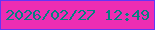 文字の大きさ：1、枠の色：6435f6、背景の色：ed2db3、文字の色：048180 無料ブログパーツのブログ時計