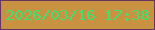 文字の大きさ：3、枠の色：64365d、背景の色：c89241、文字の色：40e171 無料ブログパーツのブログ時計