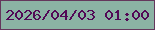 文字の大きさ：2、枠の色：64375c、背景の色：8bb3a4、文字の色：520856 無料ブログパーツのブログ時計