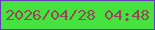 文字の大きさ：5、枠の色：643bb1、背景の色：46e240、文字の色：924a55 無料ブログパーツのブログ時計