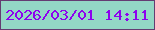 文字の大きさ：2、枠の色：643c72、背景の色：93d7c5、文字の色：8d00ee 無料ブログパーツのブログ時計