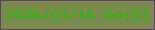 文字の大きさ：2、枠の色：643e6f、背景の色：7a8b4d、文字の色：2bb610 無料ブログパーツのブログ時計