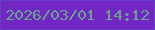 文字の大きさ：2、枠の色：643ec4、背景の色：7226c3、文字の色：68a48b 無料ブログパーツのブログ時計