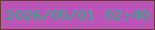 文字の大きさ：2、枠の色：644026、背景の色：bb54b9、文字の色：28b480 無料ブログパーツのブログ時計