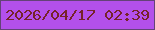 文字の大きさ：3、枠の色：644278、背景の色：b350eb、文字の色：76232a 無料ブログパーツのブログ時計