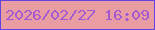 文字の大きさ：4、枠の色：6443e4、背景の色：e99ca2、文字の色：a35ad0 無料ブログパーツのブログ時計