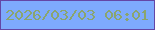 文字の大きさ：3、枠の色：6446a6、背景の色：7eaafd、文字の色：8aa56e 無料ブログパーツのブログ時計
