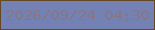 文字の大きさ：3、枠の色：644723、背景の色：7381b4、文字の色：857786 無料ブログパーツのブログ時計