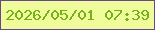 文字の大きさ：5、枠の色：64488a、背景の色：f0fb9b、文字の色：76b019 無料ブログパーツのブログ時計