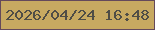 文字の大きさ：2、枠の色：64495b、背景の色：c7a961、文字の色：4f4d46 無料ブログパーツのブログ時計