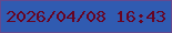 文字の大きさ：1、枠の色：64498f、背景の色：305bb1、文字の色：670422 無料ブログパーツのブログ時計
