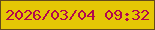 文字の大きさ：2、枠の色：644a1c、背景の色：e5c705、文字の色：b3094d 無料ブログパーツのブログ時計