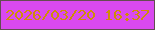 文字の大きさ：4、枠の色：644c52、背景の色：d949f0、文字の色：cf8d07 無料ブログパーツのブログ時計