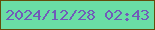 文字の大きさ：2、枠の色：644d0a、背景の色：6adea5、文字の色：715bb9 無料ブログパーツのブログ時計