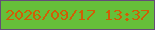 文字の大きさ：5、枠の色：644d77、背景の色：66bf39、文字の色：d15d05 無料ブログパーツのブログ時計