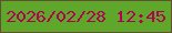 文字の大きさ：2、枠の色：644e31、背景の色：5fa72a、文字の色：af0550 無料ブログパーツのブログ時計