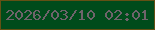文字の大きさ：4、枠の色：645014、背景の色：004b1b、文字の色：6f636b 無料ブログパーツのブログ時計