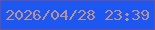 文字の大きさ：1、枠の色：6450a0、背景の色：1c57f2、文字の色：bb9195 無料ブログパーツのブログ時計