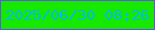 文字の大きさ：5、枠の色：6450f0、背景の色：16e800、文字の色：01bde1 無料ブログパーツのブログ時計