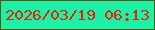 文字の大きさ：2、枠の色：645211、背景の色：1df1a8、文字の色：e32303 無料ブログパーツのブログ時計
