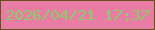 文字の大きさ：2、枠の色：64521a、背景の色：e87ca5、文字の色：8acc67 無料ブログパーツのブログ時計