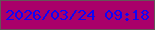 文字の大きさ：4、枠の色：645557、背景の色：a9006a、文字の色：0f04f7 無料ブログパーツのブログ時計