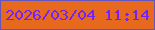 文字の大きさ：2、枠の色：6455be、背景の色：e6691d、文字の色：7423f6 無料ブログパーツのブログ時計