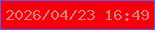文字の大きさ：1、枠の色：6455f8、背景の色：f3020c、文字の色：d97b77 無料ブログパーツのブログ時計