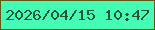 文字の大きさ：5、枠の色：645713、背景の色：44fcb5、文字の色：275434 無料ブログパーツのブログ時計