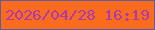 文字の大きさ：1、枠の色：645a9e、背景の色：f96c1d、文字の色：ab3aaf 無料ブログパーツのブログ時計