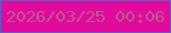 文字の大きさ：2、枠の色：645ac8、背景の色：e1099e、文字の色：be578c 無料ブログパーツのブログ時計