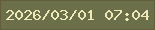 文字の大きさ：4、枠の色：645d3b、背景の色：6b704a、文字の色：eee9b6 無料ブログパーツのブログ時計