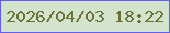 文字の大きさ：2、枠の色：645dfe、背景の色：d2e4cc、文字の色：6b7135 無料ブログパーツのブログ時計