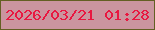 文字の大きさ：1、枠の色：645f23、背景の色：cb959f、文字の色：e81841 無料ブログパーツのブログ時計