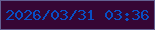 文字の大きさ：3、枠の色：646091、背景の色：360634、文字の色：084fc5 無料ブログパーツのブログ時計