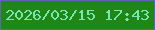 文字の大きさ：3、枠の色：6461b9、背景の色：208716、文字の色：75e6b4 無料ブログパーツのブログ時計