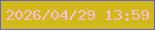 文字の大きさ：3、枠の色：6461c5、背景の色：d1b91c、文字の色：fbbadf 無料ブログパーツのブログ時計