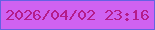 文字の大きさ：3、枠の色：6461e3、背景の色：cf62f1、文字の色：b41c8b 無料ブログパーツのブログ時計